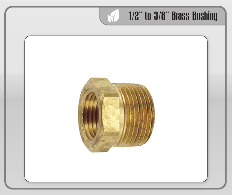 1/2" to 3/8" Brass Bushing